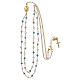 Collana in argento 925 dorato cristalli azzurri s3