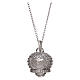 Necklace AMEN of 925 silver, bell-shaped pendant with zircons s1