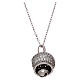 Necklace AMEN of 925 silver, bell-shaped pendant with zircons s2