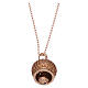 AMEN Necklace in 925 silver rosé finish bell shaped pendant with zircons s2