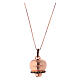 Necklace AMEN of pink 925 silver, bell-shaped pendant with black zircons s2