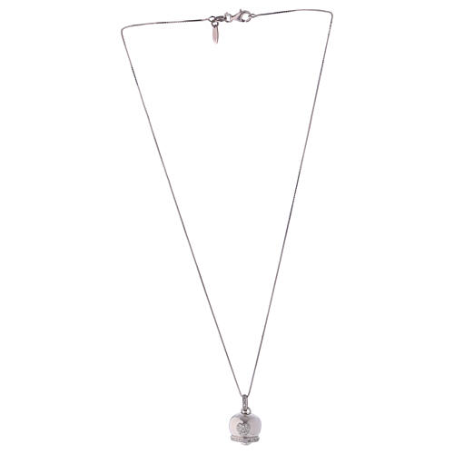 Necklace AMEN of 925 silver, bell-shaped pendant with zircon 3