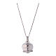 Necklace AMEN of 925 silver, bell-shaped pendant with zircon s2