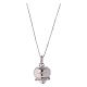 Necklace AMEN of 925 silver, bell-shaped pendant with angel of zircons s2