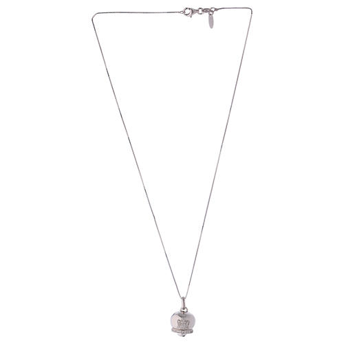 Collier en argent 925 pendentif clochette avec zircons AMEN 4