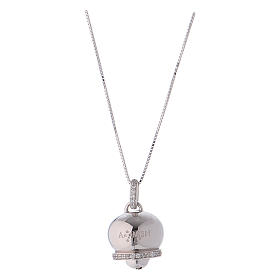 Collana in argento 925 ciondolo campanella con zirconi AMEN