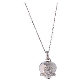 AMEN Necklace in 925 silver bell shaped pendant angel zircons