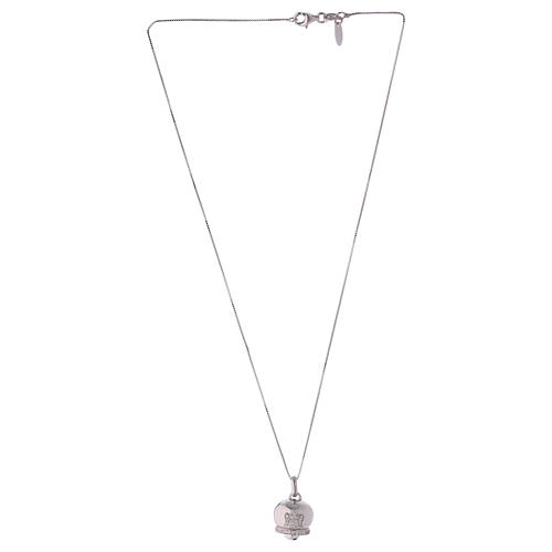 AMEN Necklace in 925 silver bell shaped pendant angel zircons 4
