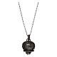 AMEN Necklace in black 925 silver bell shaped pendant black zircons s1