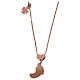 Collier AMEN argent 925 rosé pendentif nacre forme pied rose s2