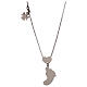 Necklace AMEN of 925 silver, blue mother-of-pearl pendant, foot shape s2