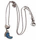 Necklace AMEN of 925 silver, blue mother-of-pearl pendant, foot shape s3