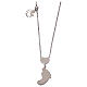 Necklace AMEN of 925 silver, pink mother-of-pearl pendant, foot shape s2