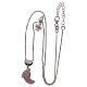 Necklace AMEN of 925 silver, pink mother-of-pearl pendant, foot shape s3