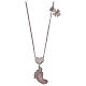 Collier AMEN argent 925 pendentif nacre forme pied rose s1