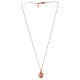 Necklace AMEN of pink 925 silver, bell-shaped pendant with angel of white zircons s4