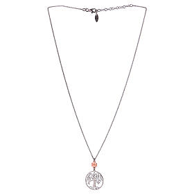 Collier AMEN arbre de la vie et ange argent 925 rhodié et rosé