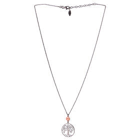 Necklace tree of life and angel 925 silver rhodium/rosé finish