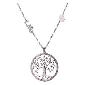 Collar árbol de la vida y life plata 925 rodiada AMEN