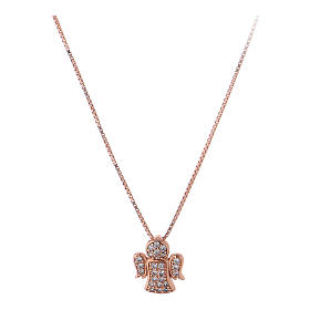 Collier AMEN argent 925 rosé ange avec zircons