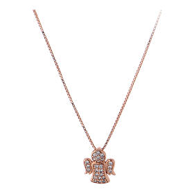 AMEN Necklace 925 silver rosé finish angel with zircons