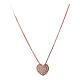 Necklace AMEN, heart with zircons, pink 925 silver s1