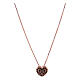 Necklace AMEN, heart with black zircons, pink 925 silver s1