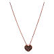 Collier rosé pendentif coeur avec zircons noirs AMEN argent 925 s1