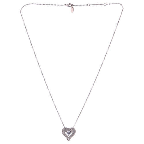 Necklace heart shaped wings pendant 925 silver AMEN 2