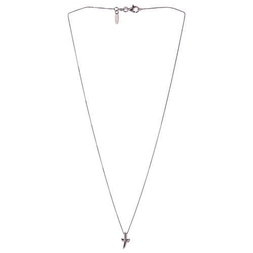 Necklace in 925 silver cross with zircons AMEN 4