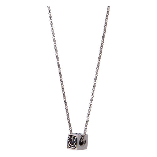 Necklace AMEN with cubic charm, cross heart and anchor, 925 silver 3