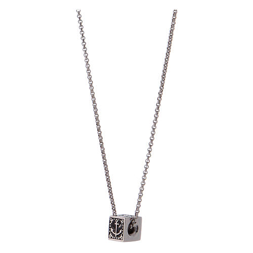 Necklace cube cross, heart and anchor AMEN 925 silver 3