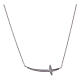 Necklace AMEN of 925 silver, horizontal cross with zircons s1