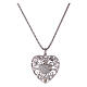 Necklace heart pendant with central zircon heart 925 silver AMEN s1