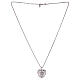 Necklace heart pendant with central zircon heart 925 silver AMEN s4