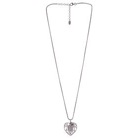 Kette AMEN Silber 925 Herzanhänger mit Engel und Zirkonen