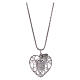 Necklace AMEN with heart-shaped pendant and angel of zircons, 925 silver s1