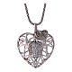 Necklace AMEN with heart-shaped pendant and angel of zircons, 925 silver s3