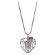 Collier argent 925 AMEN pendentif en coeur avec ange de zircons s1