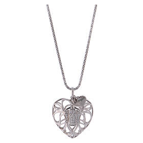 Necklace 925 silver AMEN heart pendant with zircon angel