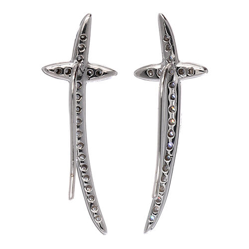 Dangle earrings AMEN, cross-shaped, 925 silver and zircons 3