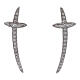 Dangle earrings AMEN, cross-shaped, 925 silver and zircons s1
