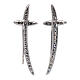 Dangle earrings AMEN, cross-shaped, 925 silver and zircons s3