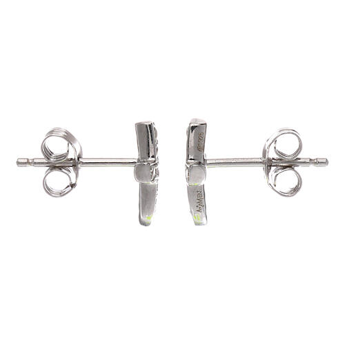 Stud earrings AMEN, cross-shaped, 925 silver and zircons 3