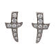 Stud earrings AMEN, cross-shaped, 925 silver and zircons s1