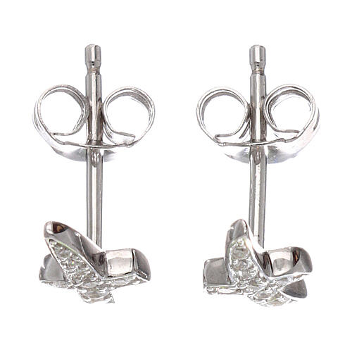 AMEN stud earrings cross with zircons 925 silver 2