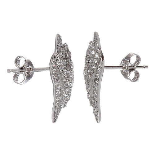 Stud earrings AMEN, wing-shaped, 925 silver and zircons 2