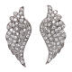 Stud earrings AMEN, wing-shaped, 925 silver and zircons s1