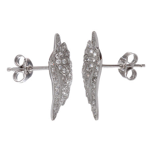 Brincos de pino AMEN asas em prata 925 com zircões 2