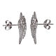 Brincos de pino AMEN asas em prata 925 com zircões s2